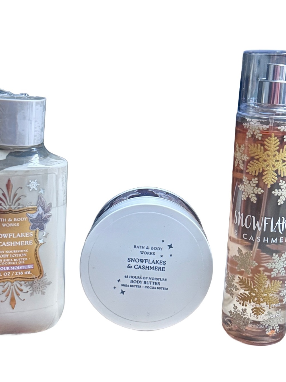 Bath & Body Works ~ Snowflakes & Cashmere ~ 3 Piece ~ Body Butter/ Lotion/ Mist